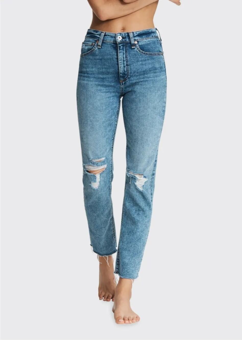 Rag & Bone Nina High Rise Ankle Cigarette Jean Size 29 Blue Denim Minimal Casual